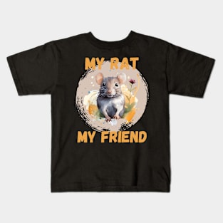 Watercolor Rat My Rat My Friend Kids T-Shirt